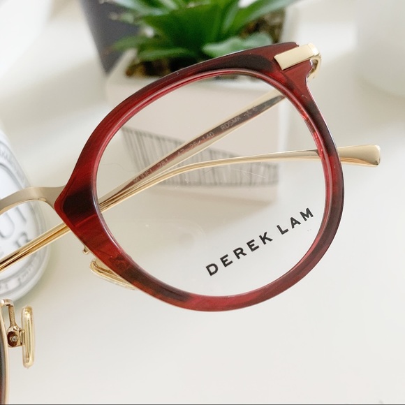 DEREK LAM 281 glasses 18k gold plated ruby/goldNWT - Picture 10 of 12